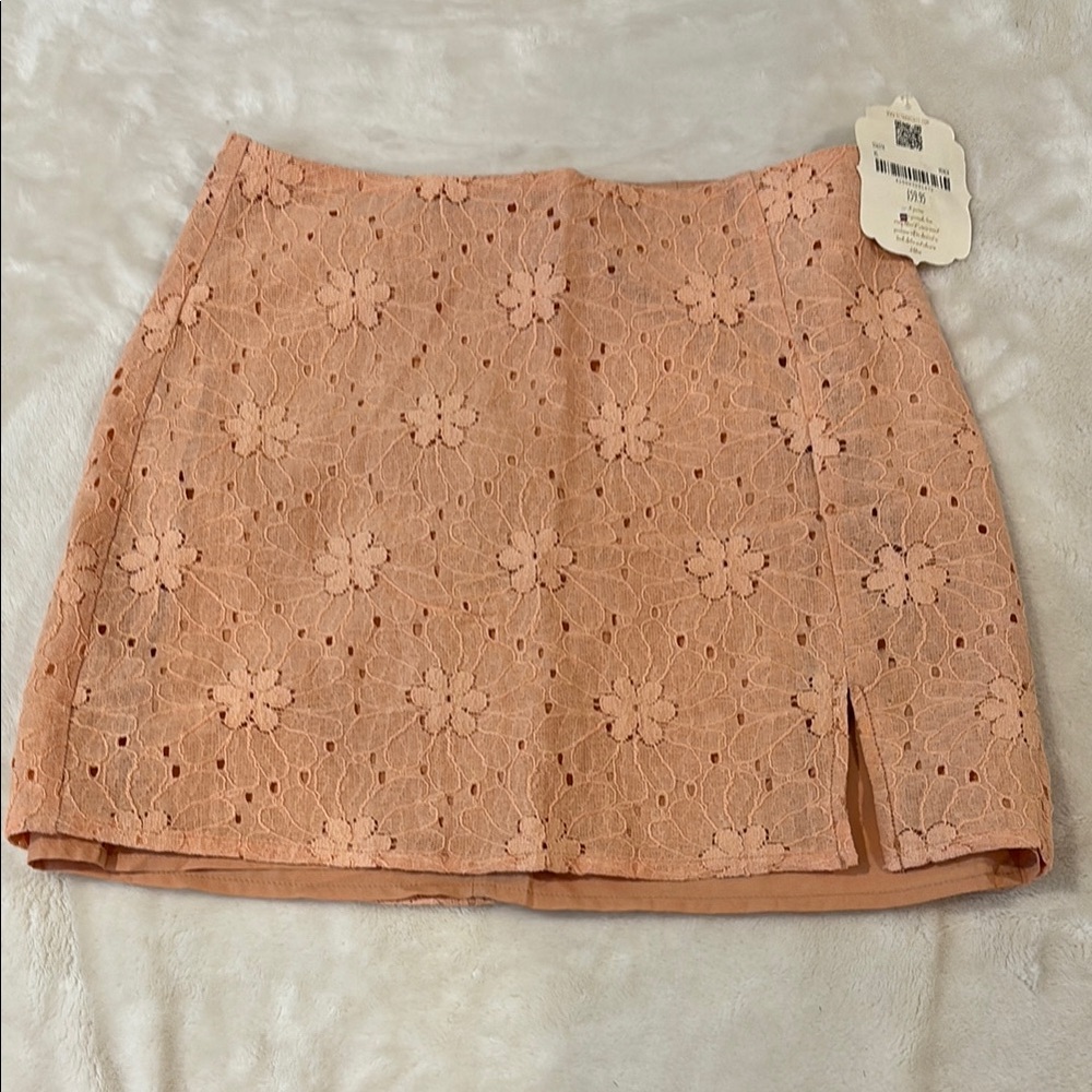 Altar'd State Orange Mini Pencil Skirt with Slit for Night Out